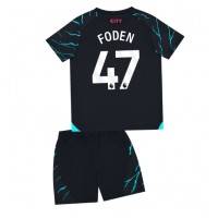 Dětský fotbalový dres Manchester City Phil Foden #47 2023-24 Třetí Krátký Rukáv (+ trenýrky)